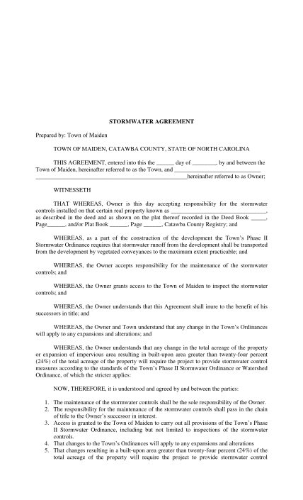 31904094-stormwater-agreement-prepared-by-town-of-maiden-town-bb