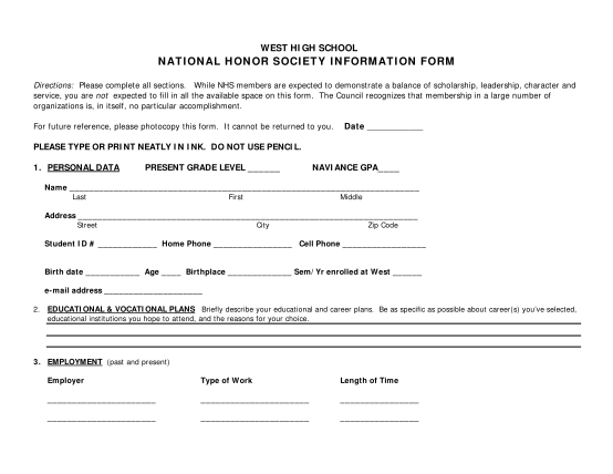 319856707-west-high-school-national-honor-society-information-form-whs-tusd