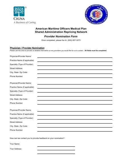 32023851-cigna-provider-nomination-form-american-maritime-officers-plans