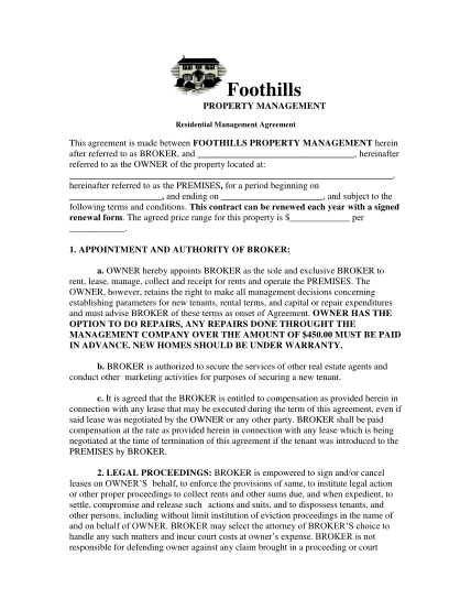 321800704-foothills-property-management-residential-management-agreement-this-agreement-is-made-between-foothills-property-management-herein-after-referred-to-as-broker-and-hereinafter-referred-to-as-the-owner-of-the-property-located-at