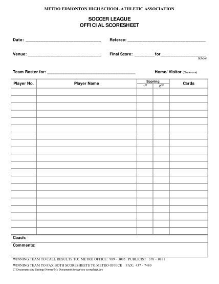 75 football score sheet excel page 3 - Free to Edit, Download & Print ...