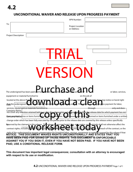 321981743-2-print-form-unconditional-waiver-and-release-upon-progress-payment-apn-number-to-project-location-or-address-project-description-trial-version-purchase-and-download-a-clean-copy-of-this-worksheet-today-the-undersigned-has-been-paid-a