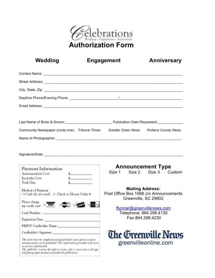 32359347-fillable-the-wedding-authorization-form-for-greenville-news