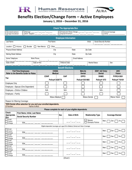 324653679-benefits-electionchange-form-active-employees-january-1-2016-december-31-2016-check-the-appropriate-box-initial-enrollment-open-enrollment-employment-status-change-special-enrollment-marriage-birth-adoption-cancel