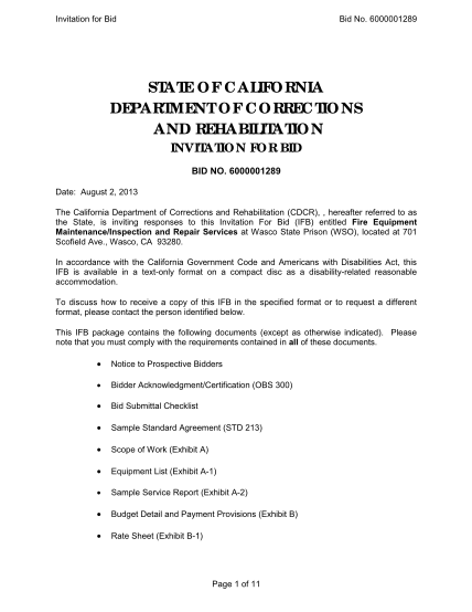 32605328-6000001289-state-of-california-department-of-corrections-and-rehabilitation-invitation-for-bid-bid-no