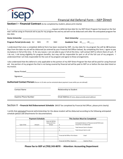 326398-financial_aid_f-orm-financial-aid-deferral-form-isep-direct-various-fillable-forms-isep