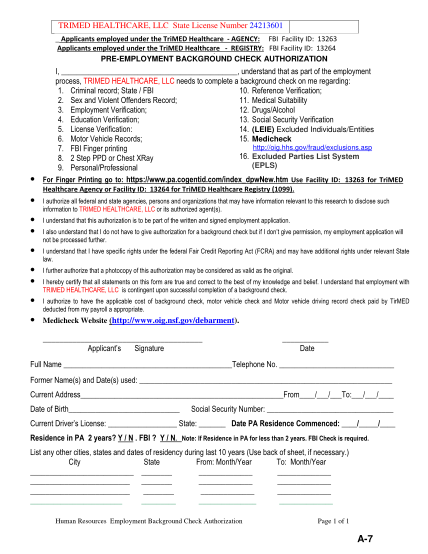 19 pre employment background check authorization form - Free to Edit,  Download & Print | CocoDoc