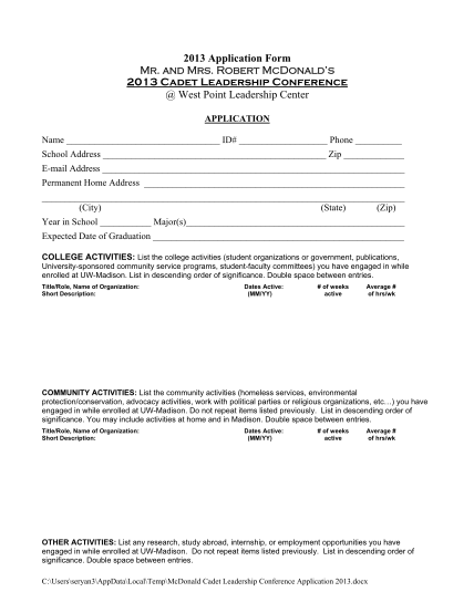 326909257-mcdonald-cadet-leadership-conference-application-2013docx-ecalsforstudents-cals-wisc