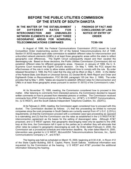 32717515-before-the-public-utilities-commission-of-the-state-of-south-dakota-in-the-matter-of-the-establishment-of-different-rates-for-interconnection-and-unbundled-network-elements-in-at-least-three-geographic-areas-for-nonrural-telecommunica
