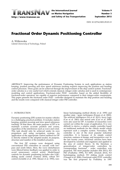 327241854-fractional-order-dynamic-positioning-controller-transnav-international-journal-on-marine-navigation-and-safety-of-sea-transportation-volume-9-number-3-september-2015-transnav