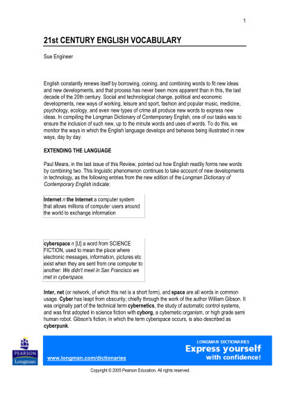 32734633-fillable-21st-century-english-vocabulary-pearson-longmanpdf-form