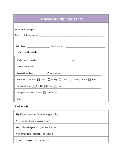 327427054-contractor-daily-report-form-sample-templates