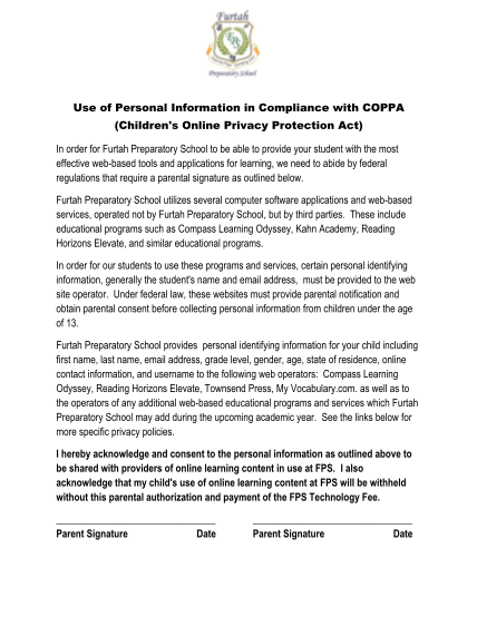 327463437-use-of-personal-information-in-compliance-with-coppa-furtahprep