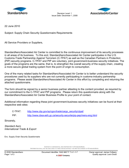 32755546-supply-chain-security-questionnaire-cover-letter-standard-aero
