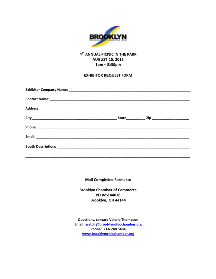 327809805-4th-annual-picnic-in-the-park-august-15-2015-1pm-830pm-exhibitor-request-form-exhibitor-company-name-contact-name-address-city-state-zip-phone-email-booth-description-mail-completed-forms-to-brooklyn-chamber-of-commerce-po-box