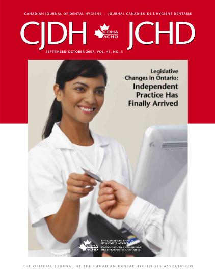 328315810-canadian-journal-of-dental-hygiene-v41n5-legislative-changes-in-ontario-cdha