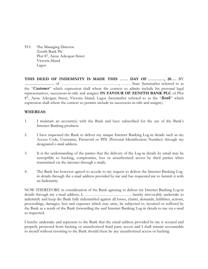 18 Indemnity Example Page 2 Free To Edit Download And Print Cocodoc 6311