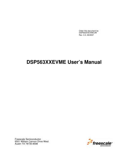 32975656-dsp563xxevme-users-manual-dsp563xxevme-quick-start-and-detailed-technical-information