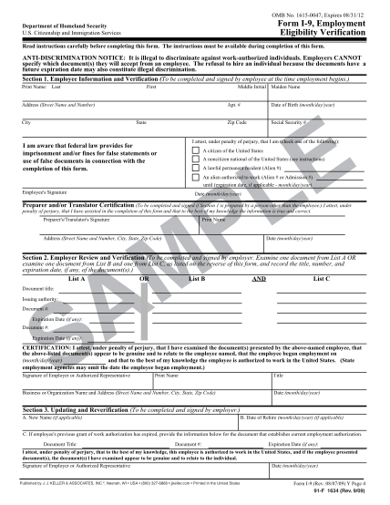 22 Employment Eligibility Verification - Free to Edit, Download & Print ...