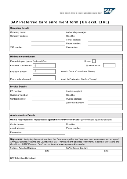 33084037-sap-preferred-card-enrolment-form-uk-excl-eire-sapcom