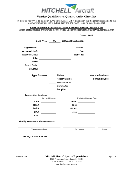 331470213-aircraft-vendor-audit-checklist-template-form
