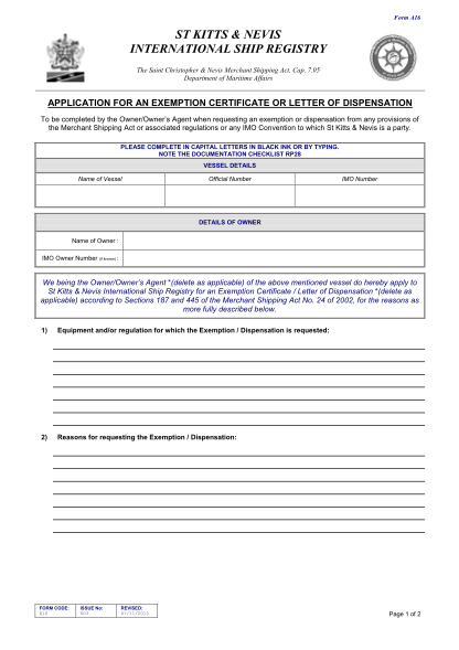 331567595-form-a16-application-for-an-exemption-certificate-or-letter-of-dispensation-for-a-vesselpdf-stkittsnevisregistry