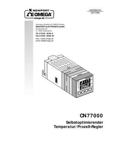 33196505-7-handbuch-cn77000-autorisierter-distributor-fr-omega-produkte-newport-electronics-gmbh-daimlerstrae-26-d-75392-deckenpfronn-tel