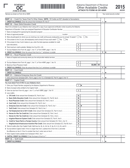 333436024-15f40schocblkpdf-schedule-oc-form-40-or-40nr-150009oc-alabama-department-of-revenue-other-available-credits-2015-attach-to-form-40-or-40nr-names-as-shown-on-form-40-or-40nr-part-a-credit-for-taxes-paid-to-other-states-note-cr-credits-a