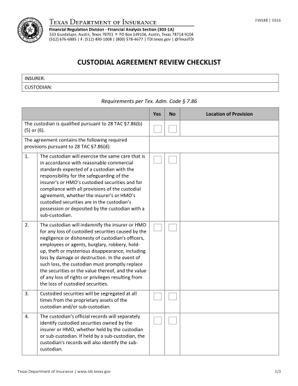 333534535-custodial-agreement-review-checklist-custodial-agreement-review-checklist-form-d-tdi-texas