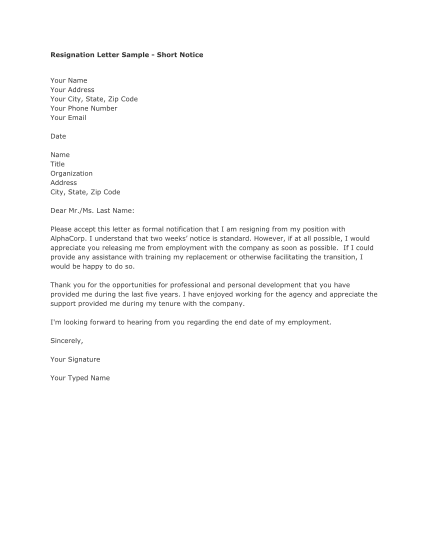 335292033-short-notice-resignation-letter