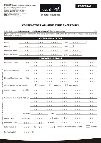 33545114-fillable-proposal-form-for-contractor-all-risk-policy-of-bharti-axa-gic