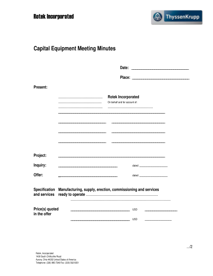 33688929-capital-equipment-meeting-minutes-form-pdf-rotek-inc