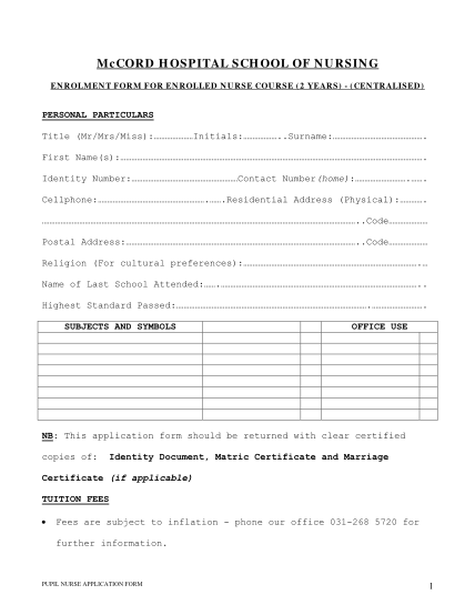 33782403-application-form-enrolment-form-for-enrolled-mccord-hospital