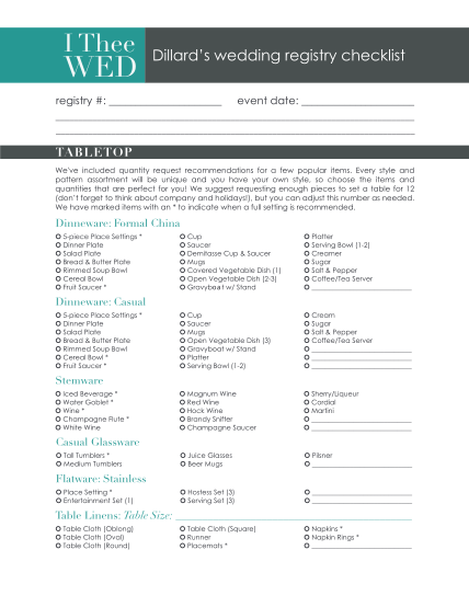 87 wedding registry checklist printable page 5 free to edit download print cocodoc