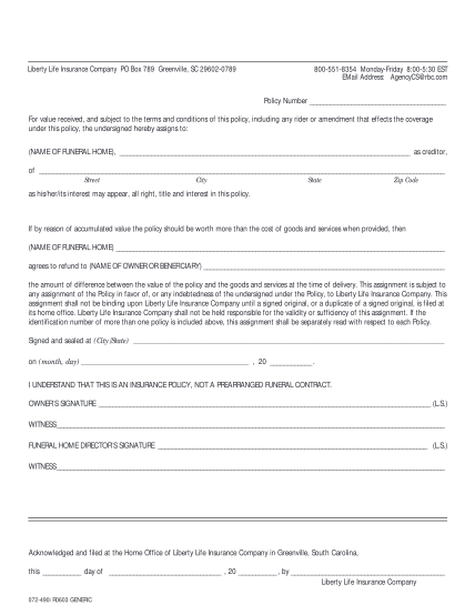 rbc absolute assignment form