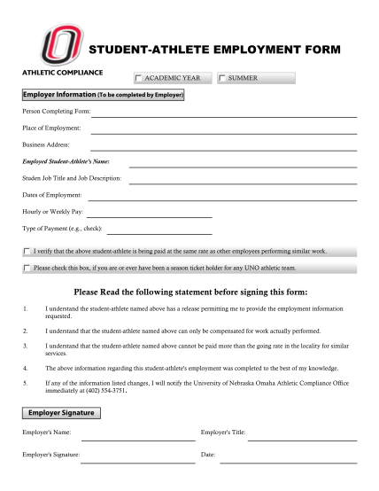 34345815-print-form-submit-by-email-student-athlete-employment-form-athletic-compliance-academic-year-summer-employer-information-to-be-completed-by-employer-person-completing-form-place-of-employment-business-address-employed-student-athletes