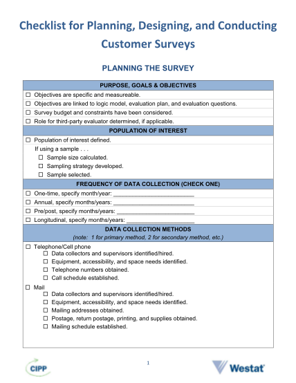 344478845-checklist-for-planning-designing-and-conducting-customer-surveys-planning-the-survey-signetwork