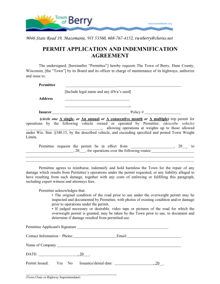 344530138-permit-application-and-indemnification-agreement-the-town-of-berry-townofberry