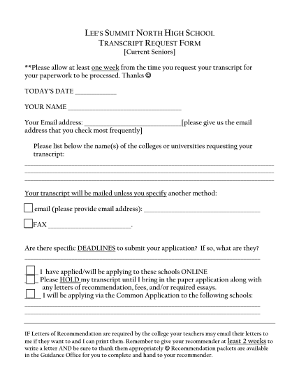 344986952-lees-summit-north-high-school-transcript-request-form-current-seniors-please-allow-at-least-one-week-from-the-time-you-request-your-transcript-for-your-paperwork-to-be-processed-lsnhs-lsr7