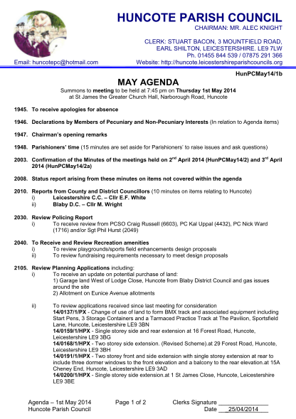 345168064-agenda-3-may-meeting-huncote-parish-council-huncote-leicestershireparishcouncils