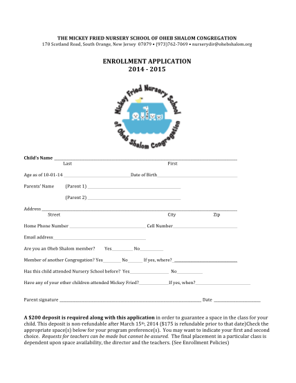 345409213-enrollment-application-2014-2015-ohebshalom
