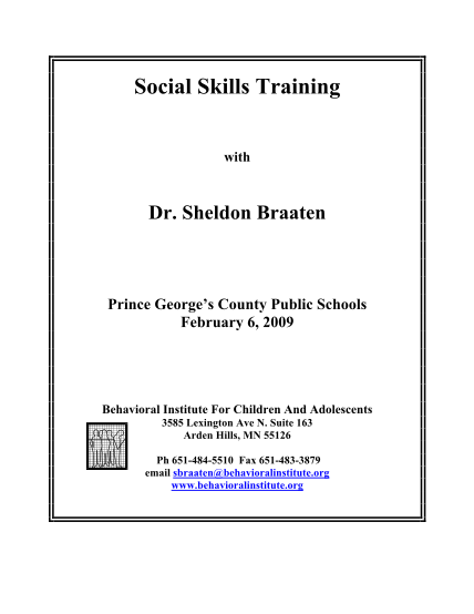 346691994-social-skills-training-behavioral-institute-for-children-and-behavioralinstitute