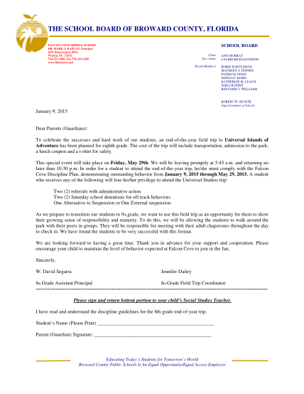 sample field trip proposal letter to principal