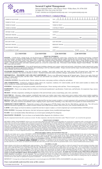 34696494-fillable-scm-elite-warranty-prices-form