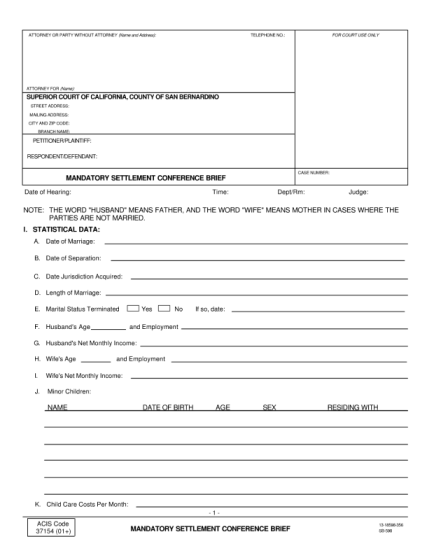 347530-fillable-settlement-conference-brief-form-sbcba