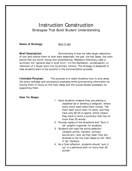 347591444-instruction-construction-strategies-that-build-student-understanding-name-of-strategy-sum-it-up