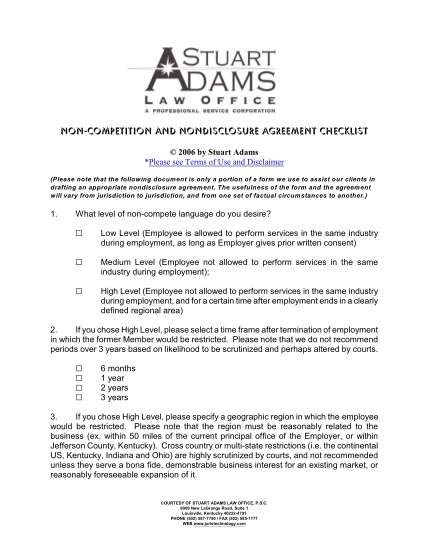 34818473-non-competition-and-nondisclosure-agreement-checklist