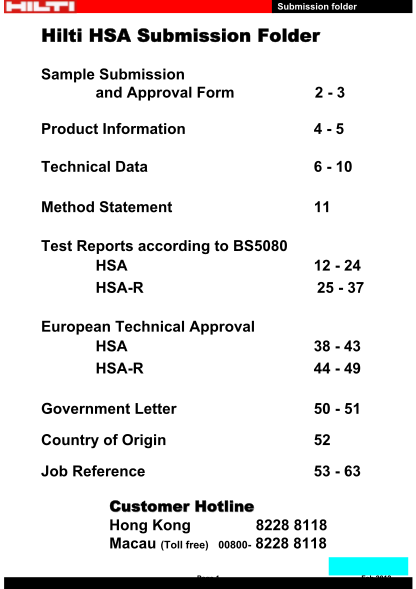348401019-submission-folder-hilti-hsa-submission-folder-sample-submission-and-approval-form-23-product-information-45-technical-data-6-10-method-statement-11-test-reports-according-to-bs5080-hsa-hsar-12-24-25-37-european-technical-approval-hsa
