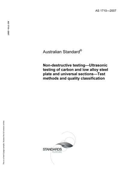 34865739-as-1710-2007-non-destructive-testing-ultrasonic-testing-of-carbon-and-low-alloy-steel-plate-and-universal-sections-test-methods-and-quality-classification