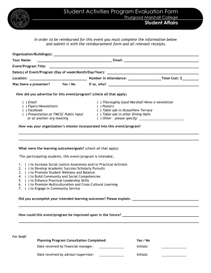 349263388-student-activities-program-evaluation-form-thurgood-marshall-college-student-affairs-in-order-to-be-reimbursed-for-this-event-you-must-complete-the-information-below-and-submit-it-with-the-reimbursement-form-and-all-relevant-receipts